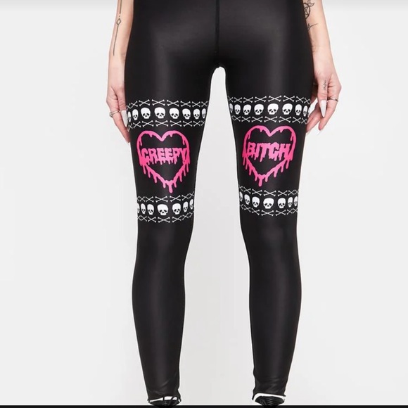 NWT Too Fast Creepy Lil B*tch High Waist Leggings Size XL - Picture 6 of 10